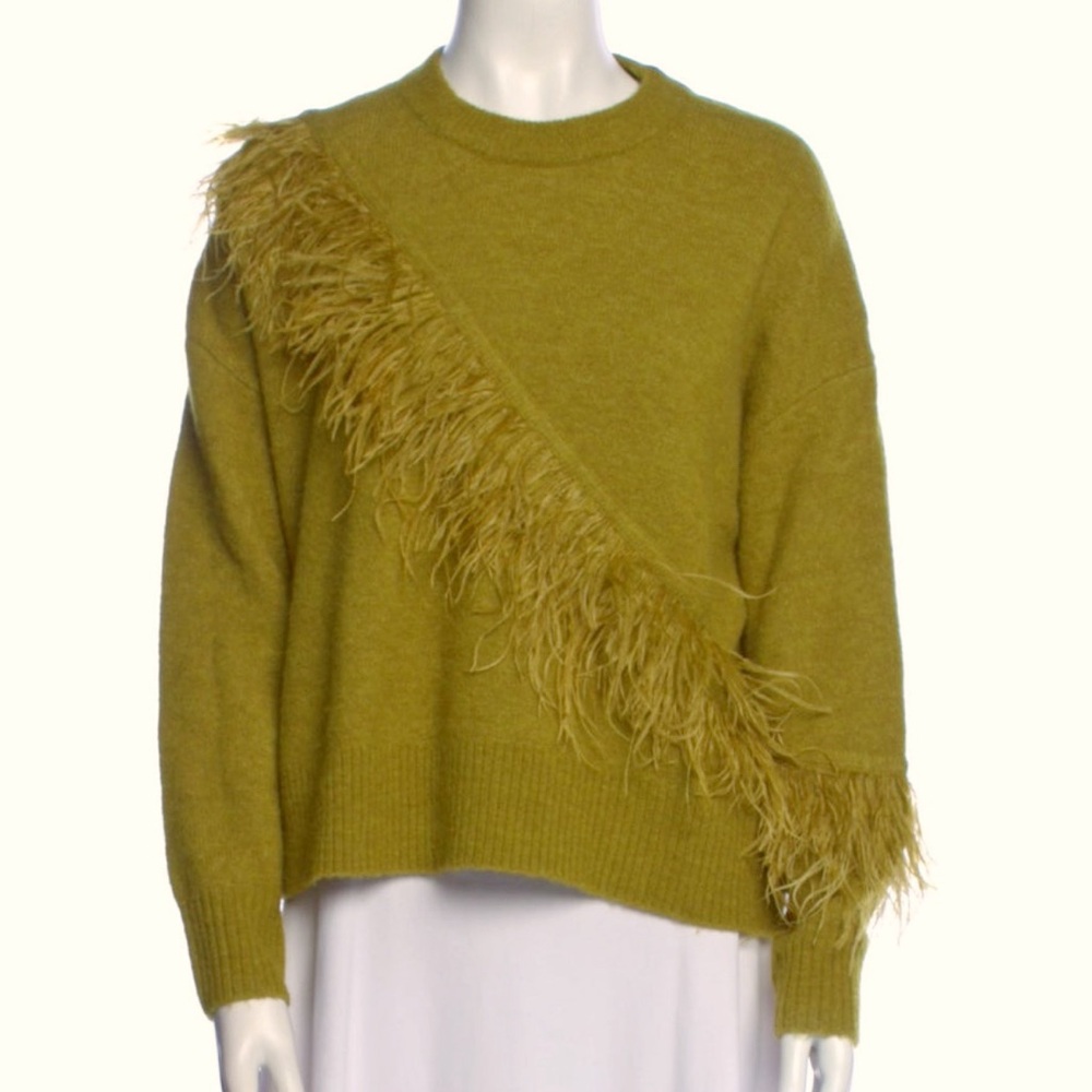 Cinq a Sept Merritt ostrich feather accent sweater